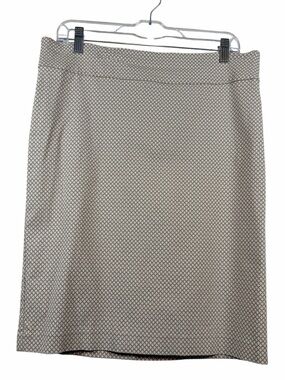 Mario Serrani Beige Geometric Pencil Skirt Size Large